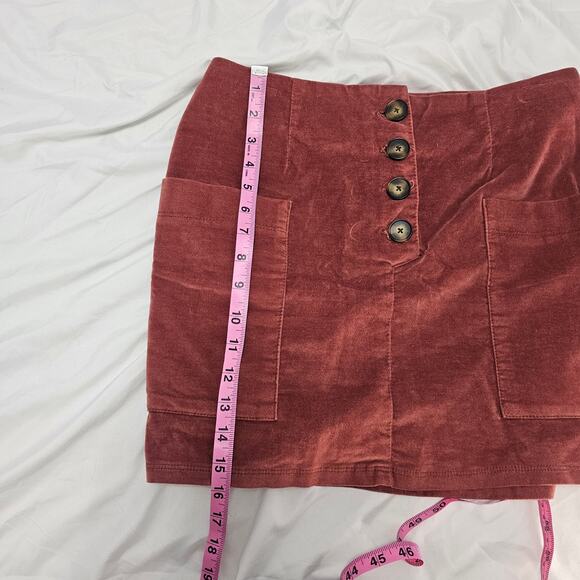 BDG Kendri Rust Orange Curdoroy Mini Skirt w/ Deep Pockets Size Medium - Picture 8 of 10